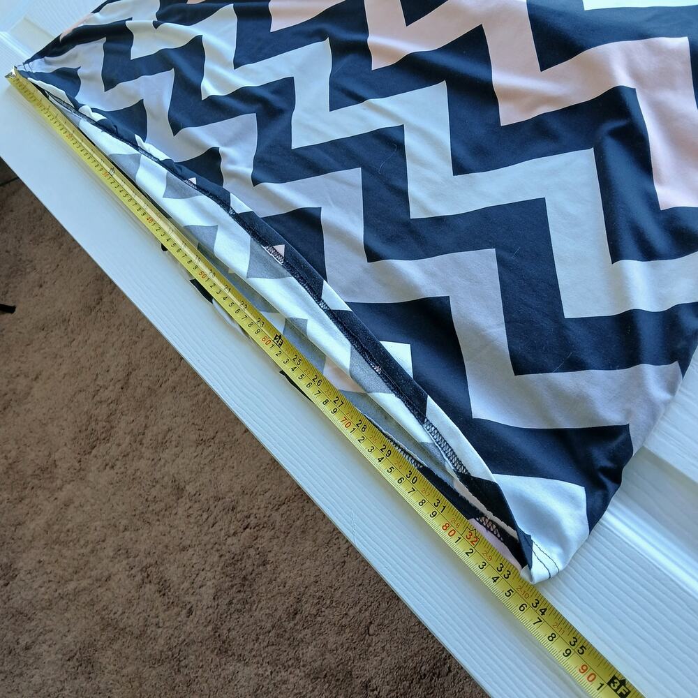 Upcycled Elastic-Free Maxi Skirt 2X / 3X plus size chevron pink grey casual - Picture 9 of 14